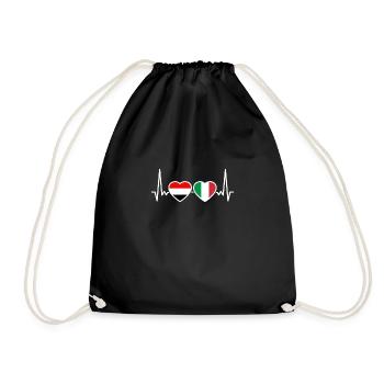 Yémen Italie Heartbeat Flag Yéménite - Sac de sport léger - noir - Devant