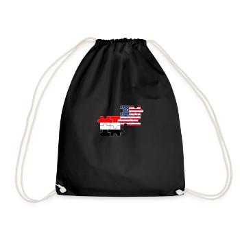 Yémen USA Drapeau Yéménite américain - Sac de sport léger - noir - Devant