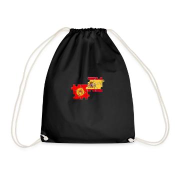 Kirghizistan Espagne Drapeau vintage Kirghizistan - Sac de sport léger - noir - Devant