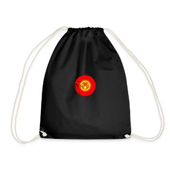 Kirgisistan Vintage Kirgisische Flagge Kirgise - Turnbeutel - Schwarz - Vorne