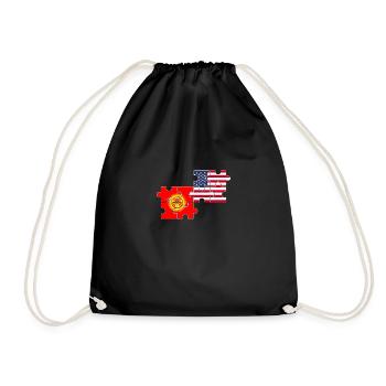 Kirgisistan USA Flagge Amerikanisch Kirgisisch - Turnbeutel - Schwarz - Vorne