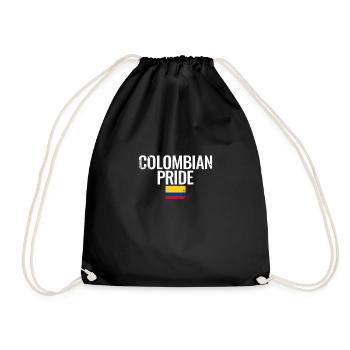 Colombian Pride Vintage Colombia Flag - Drawstring Bag - black - Front