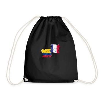 Colombia France Vintage Flag Colombian - Drawstring Bag - black - Front