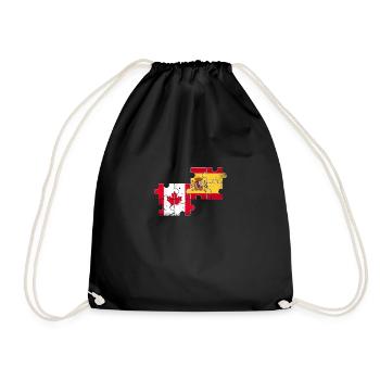 Canada Espagne Vintage Flag Espagnol Canadien - Sac de sport léger - noir - Devant