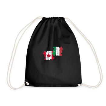 Canada Italie Drapeau d’époque Italien Canadien - Sac de sport léger - noir - Devant