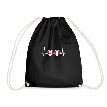 Drapeau Heartbeat Canada Italie Canadien - Sac de sport léger - noir - Devant