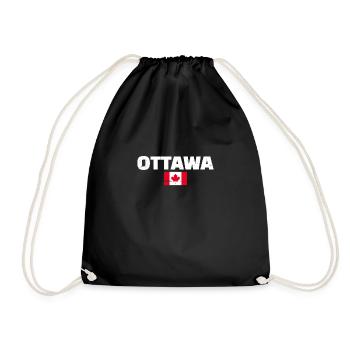 Ottawa Vintage Kanada Kanadische Flagge Kanadier - Turnbeutel - Schwarz - Vorne