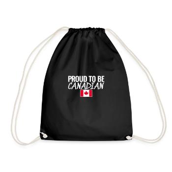 Proud To Be Canadian Canada Canadian Flag - Drawstring Bag - black - Front