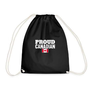Proud Canadian Canada Canadian Flag Canadian - Drawstring Bag - black - Front