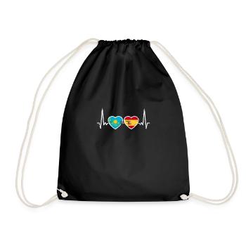 Kazakhstan Espagne Vintage Heartbeat Flag - Sac de sport léger - noir - Devant