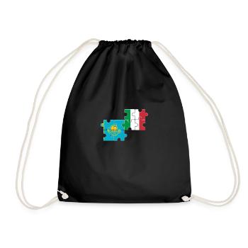 Kazakhstan Italy Flag Italian Kazakh - Drawstring Bag - black - Front