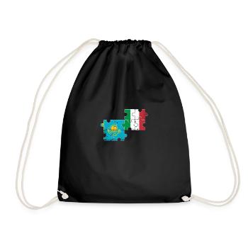 Kazakhstan Italy Vintage Flag Kazakh - Drawstring Bag - black - Front