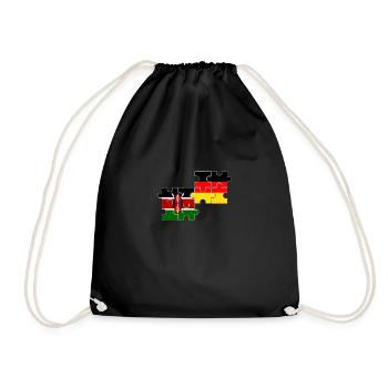 Kenia Deutschland Flagge Deutsch Kenianer - Turnbeutel - Schwarz - Vorne