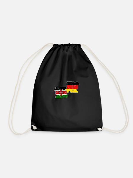 Kenia Deutschland Flagge Deutsch Kenianer - Turnbeutel - Schwarz