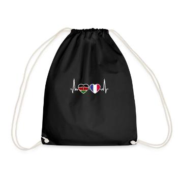 Kenya France Vintage Heartbeat Flag - Sac de sport léger - noir - Devant
