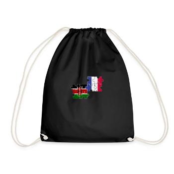 Kenia Frankreich Vintage Flagge Kenianer - Turnbeutel - Schwarz - Vorne