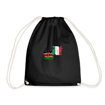 Kenia Italien Vintage Flagge Italienisch Kenianer - Turnbeutel - Schwarz - Vorne