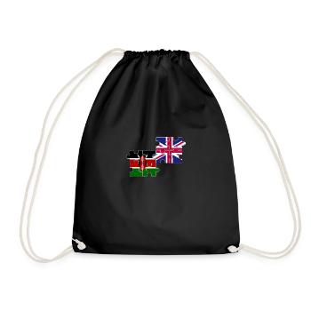 Kenia UK Flagge Britisch Kenianisch - Turnbeutel - Schwarz - Vorne