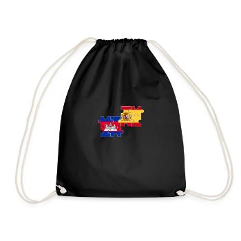 Cambodia Spain Flag Spanish Cambodian - Drawstring Bag - black - Front