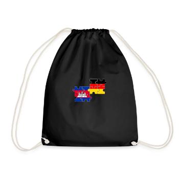 Cambodia Germany Flag Cambodian - Drawstring Bag - black - Front