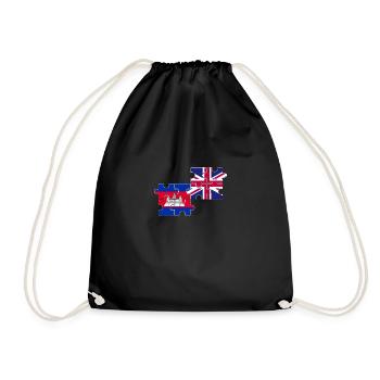 Cambodia UK Flag British Cambodian - Drawstring Bag - black - Front