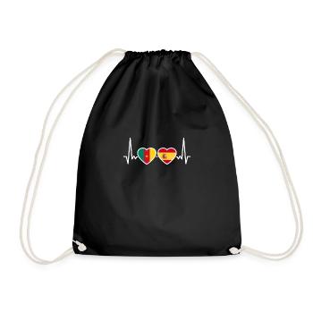 Cameroun Espagne Heartbeat Flag Camerounais - Sac de sport léger - noir - Devant