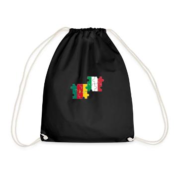 Cameroun Italie Drapeau Italiens Camerounais - Sac de sport léger - noir - Devant
