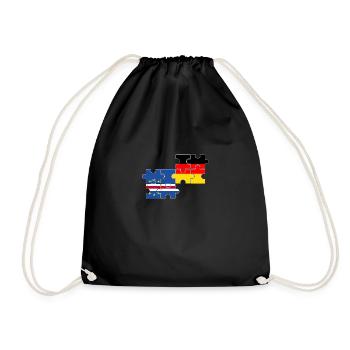 Kap Verde Deutschland Flagge Deutsch Kapverden - Turnbeutel - Schwarz - Vorne