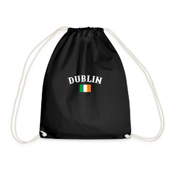 Dublin Irland Flagge Irische Ire - Turnbeutel - Schwarz - Vorne