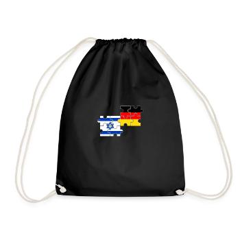Israel Deutschland Flagge Deutsch Israeli - Turnbeutel - Schwarz - Vorne