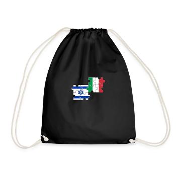 Israel Italien Flagge Italienisch Israeli - Turnbeutel - Schwarz - Vorne