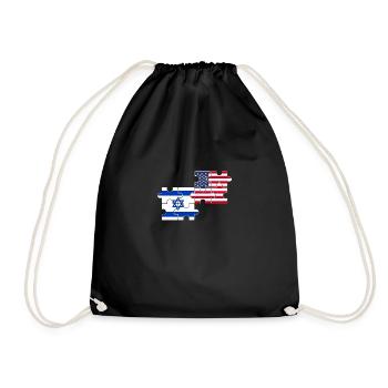 Israel USA Flagge Amerikanisch Israeli - Turnbeutel - Schwarz - Vorne