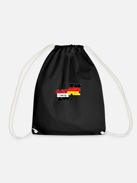 Irak Deutschland Flagge Deutsch Iraker - Turnbeutel - Schwarz