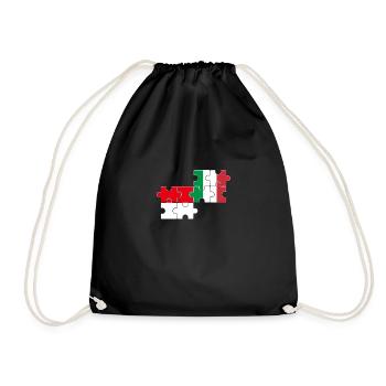 Indonesia Italy Flag Italian Indonesian - Drawstring Bag - black - Front