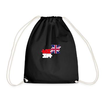 Indonesia UK flag British Indonesian - Drawstring Bag - black - Front