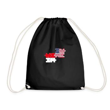 Indonesia USA Flag American Indonesian - Drawstring Bag - black - Front