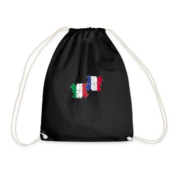 Italie France Vintage Flag Italien - Sac de sport léger - noir - Devant
