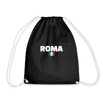 Roma Italy Italian flag Italian - Drawstring Bag - black - Front