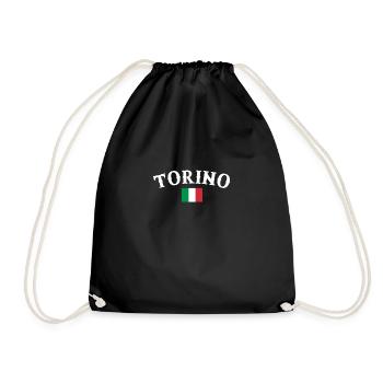 Torino Italy Italian flag Italian - Drawstring Bag - black - Front
