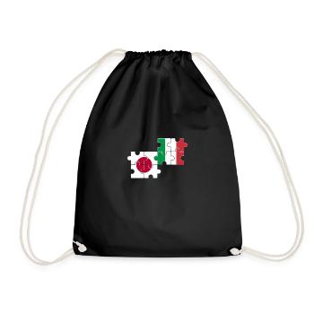 Japon Italie Drapeau Italien Japonais - Sac de sport léger - noir - Devant