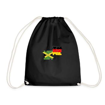 Jamaika Deutschland Flagge Deutsch Jamaikaner - Turnbeutel - Schwarz - Vorne