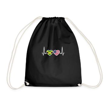 Jamaïque États-Unis Heartbeat Flag Jamaïcain - Sac de sport léger - noir - Devant
