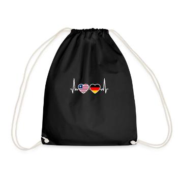 Libéria Allemagne Heartbeat Flag Libériens - Sac de sport léger - noir - Devant