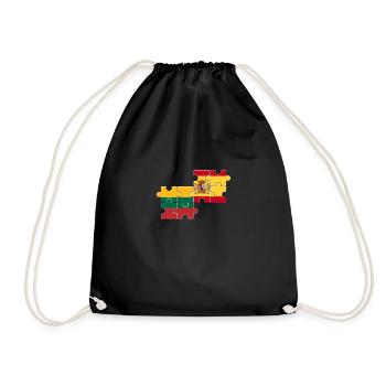 Lithuania Spain Flag Spanish Lithuanian - Drawstring Bag - black - Front