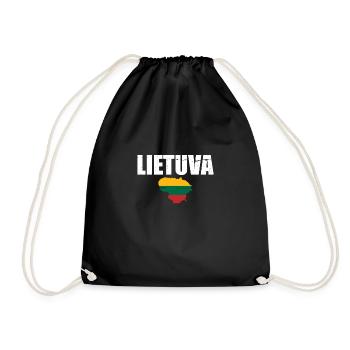 Lietuva Vintage Map Lithuania Lithuanian Flag - Drawstring Bag - black - Front