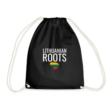 Lithuanian Roots Map Lithuania Lithuanian Flag - Drawstring Bag - black - Front