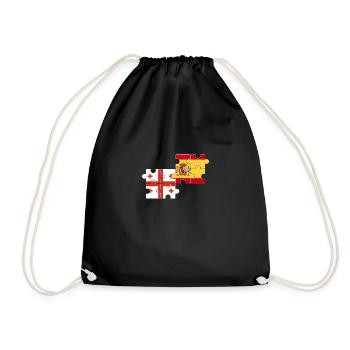 Géorgie Espagne Drapeau Espagnol Géorgien - Sac de sport léger - noir - Devant