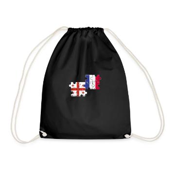 Géorgie France Vintage Heartbeat Flag - Sac de sport léger - noir - Devant