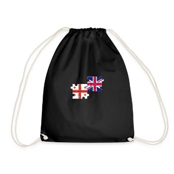 Georgia UK Flag British Georgian - Drawstring Bag - black - Front