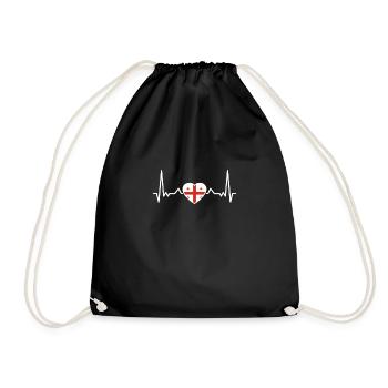 Georgia Heartbeat Georgian Flag Georgian - Drawstring Bag - black - Front